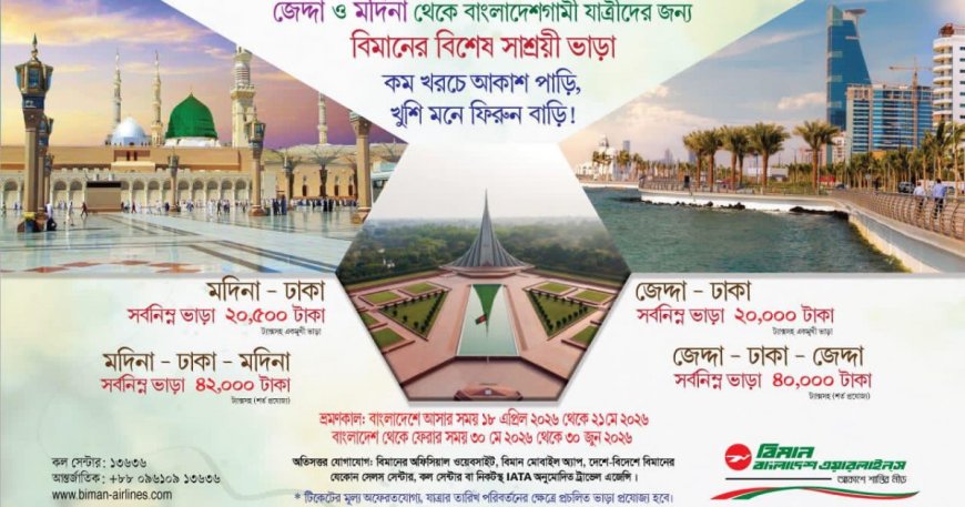 বিশ হাজার টাকায় সৌদি আরব থেকে ঢাকা ফেরার সুযোগ 