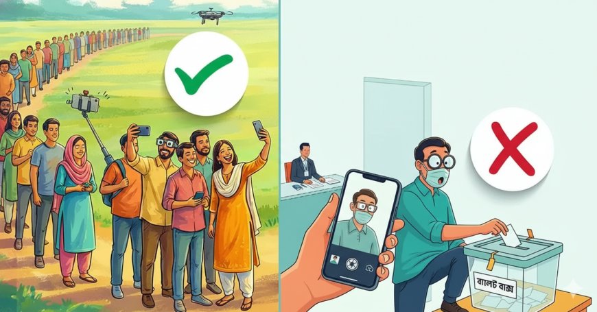 ভোটকেন্দ্রে একটা সেলফি তো লাগবেই, তবে সাবধান