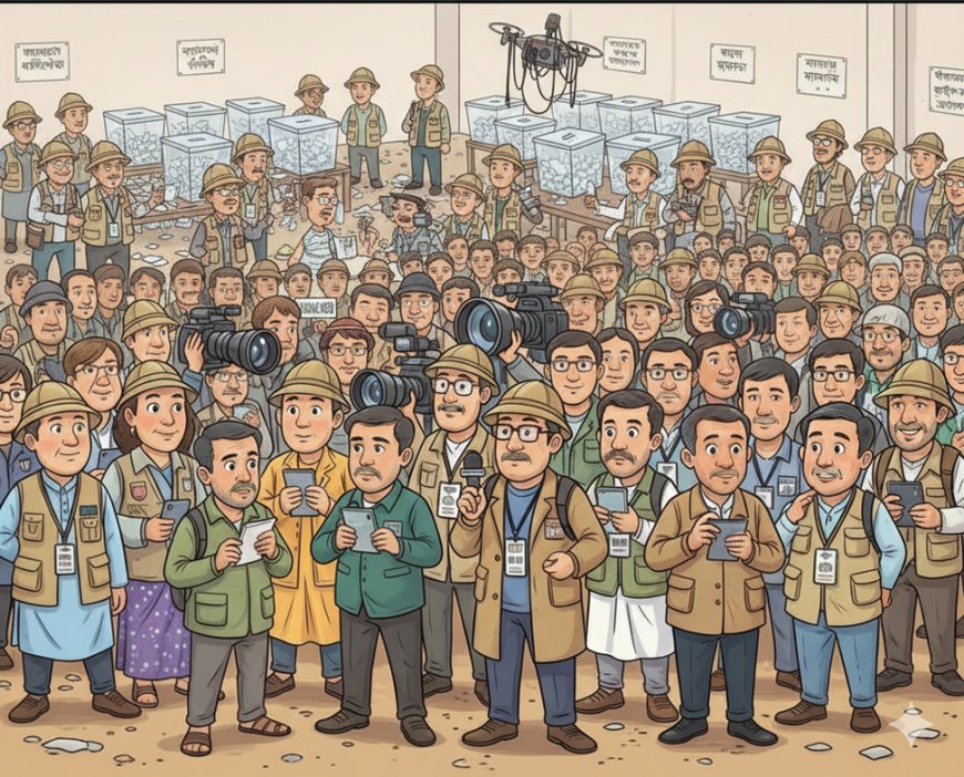 আন্তর্জাতিক পর্যবেক্ষক ও বিদেশি সাংবাদিকদের ঢল