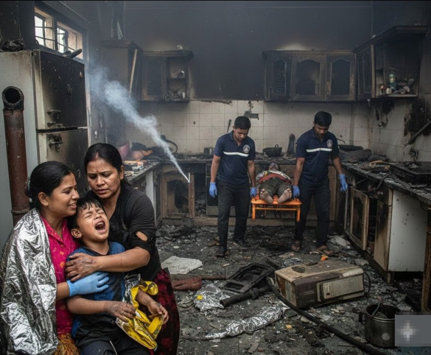 রায়েরবাজারে গ্যাস বিস্ফোরণে শিশুসহ একই পরিবারের চারজন দগ্ধ
